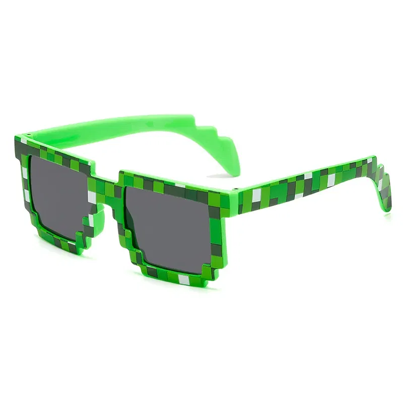 Lenses Color: Blue - 2021 New fashion Sun Glasses Hot Sale Sunglasses Creeper Glasses Novelty Mosaic Funny Goggles Boys Girls Pixel Eyewear