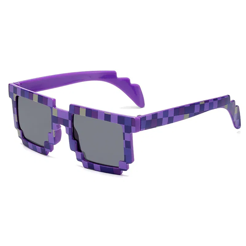 Lenses Color: Blue - 2021 New fashion Sun Glasses Hot Sale Sunglasses Creeper Glasses Novelty Mosaic Funny Goggles Boys Girls Pixel Eyewear