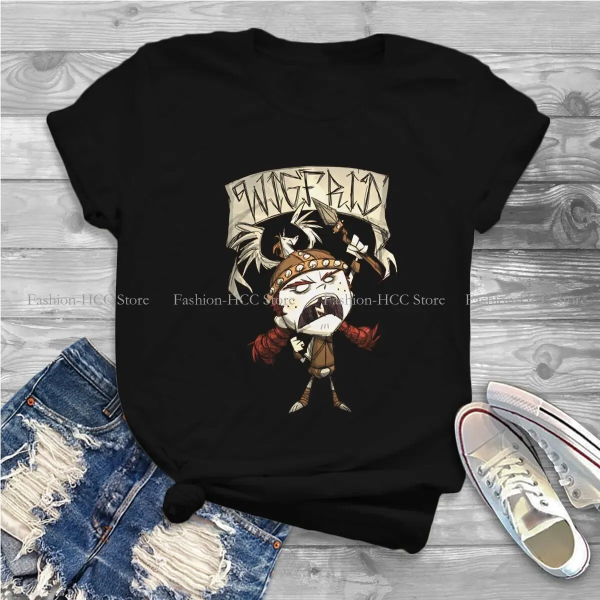 Color: WHITE, Size: XXXL - Wigfrid Casual Polyester TShirt Dont Starve Style Tops Comfortable T Shirt Female