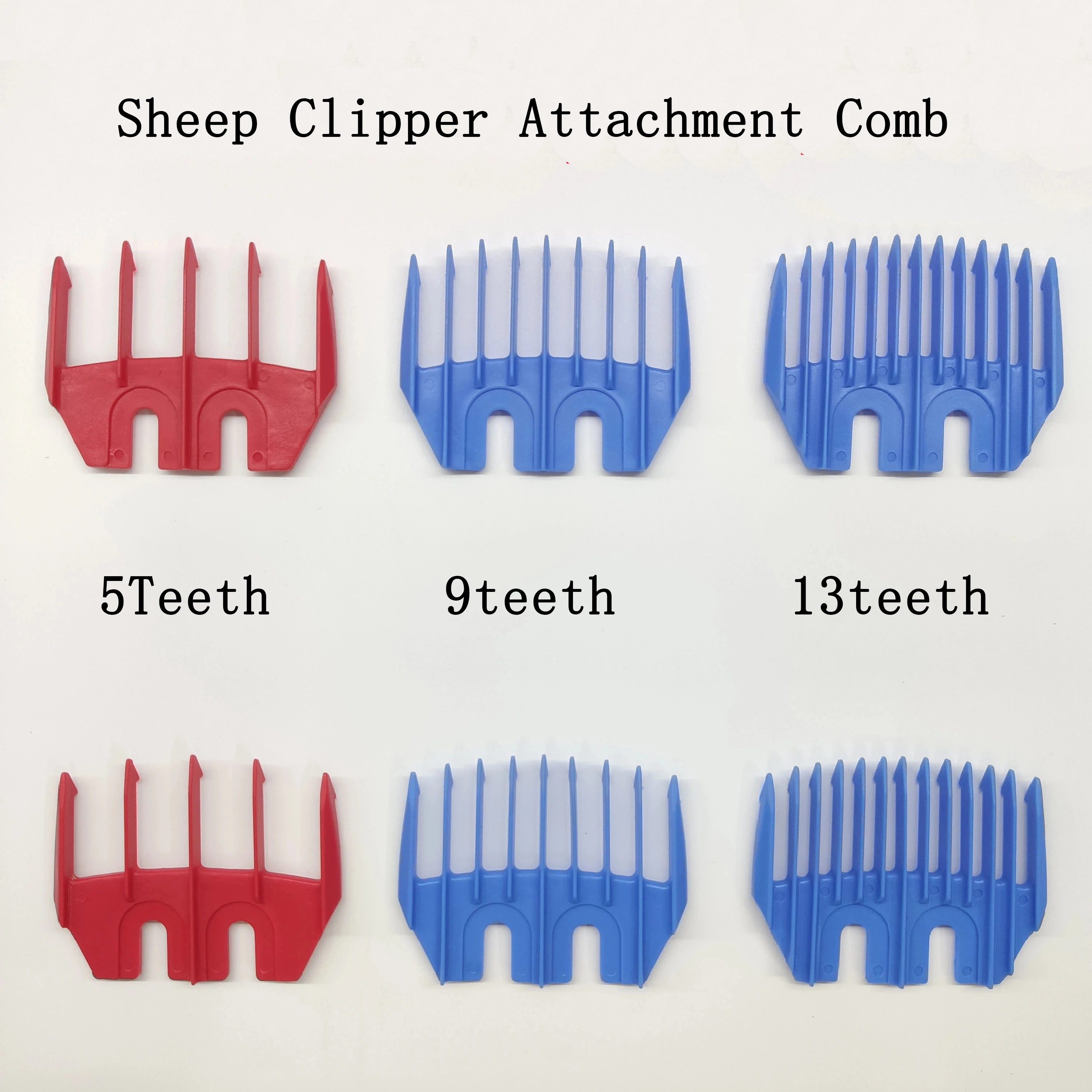 Color: SKY BLUE - 5Teeth/9teeth/13teeth Sheep Clipper Blade Attachment Comb Can Fit Oster,Heiniger and GTS Etc