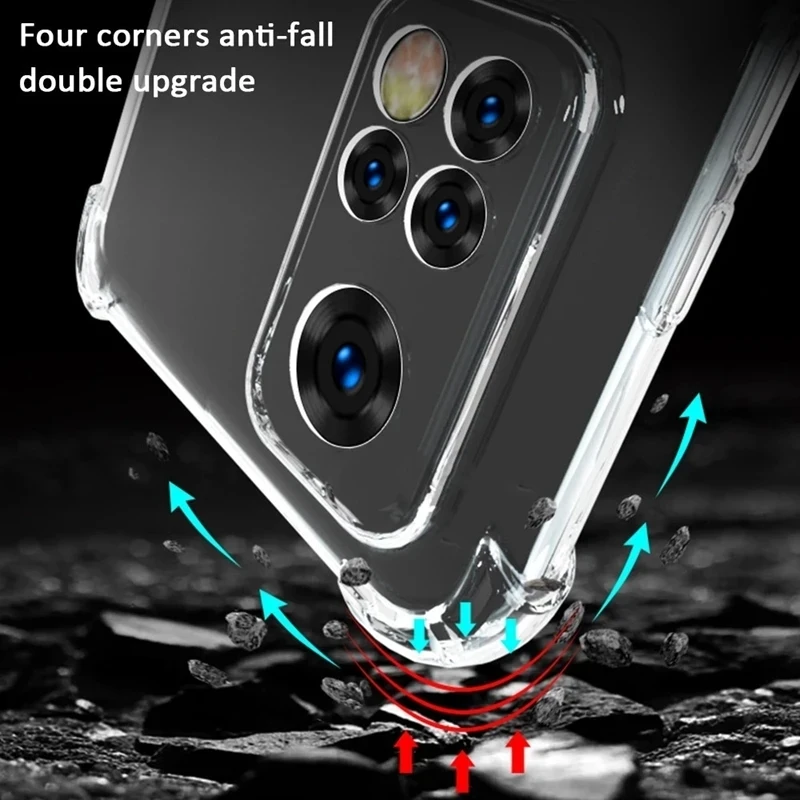 Color: Silver Pink - Soft Silicone Clear Phone Case For Samsung A25 A15 5G S24 Ultra S23 Plus A14 A24 A34 A32 A42 A52 A52S A05 A55 Back Cover