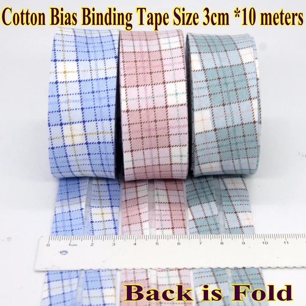 Color: antique silver, Size: L - Cotton Bias Binding Tape Size 3cm *10meter  Solid Color DIY Handmade Sewing Material Bias Tape