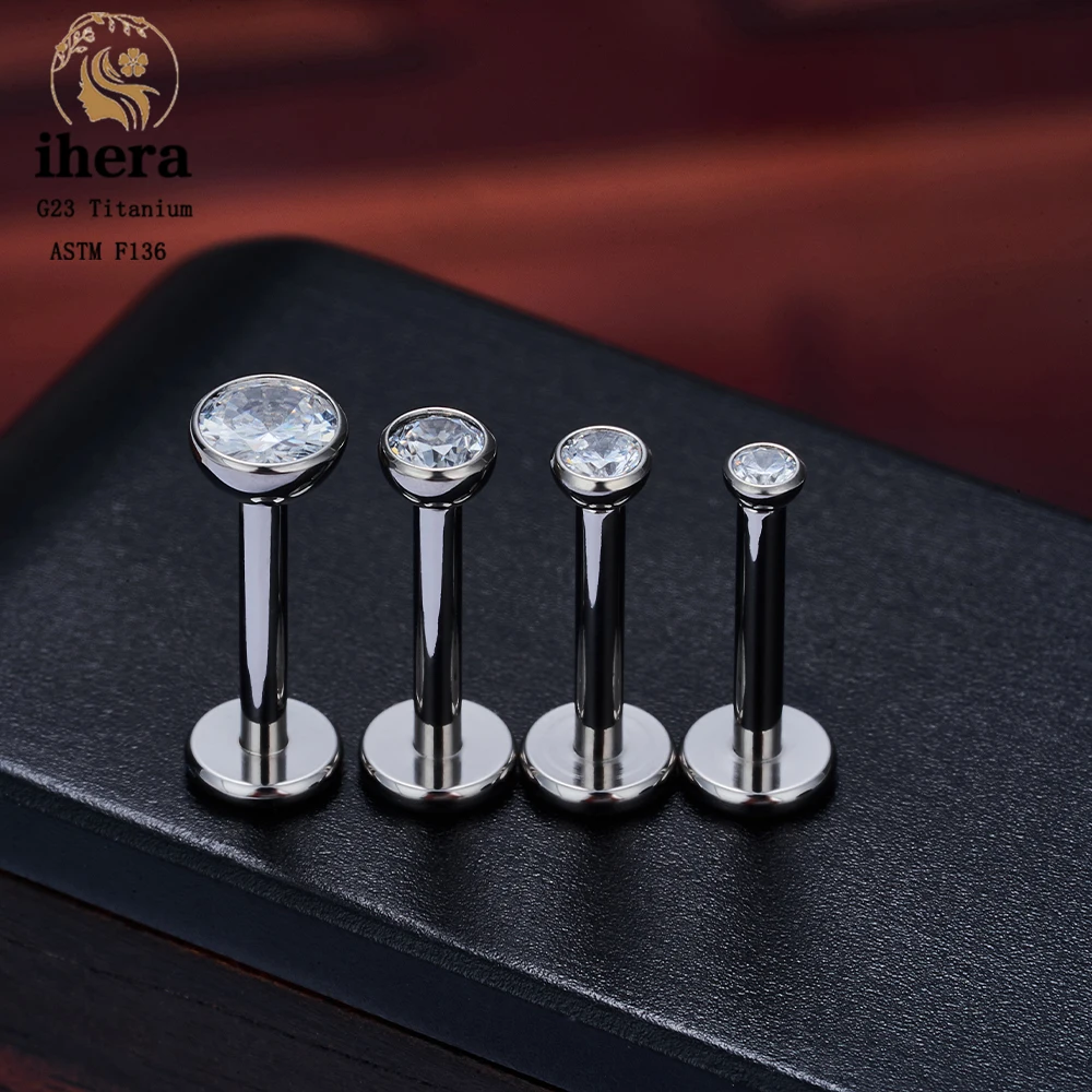 Metal color: Rhodium Plated, Ships From: CHINA, Main Stone Color: Brown - 10PCS G23 Titanium Lip Ring Labret Piercing Stud Earring CZ 16/18/20G Push Pin Ear Tragus Cartilage Helix Conch Pierc? Jewelry