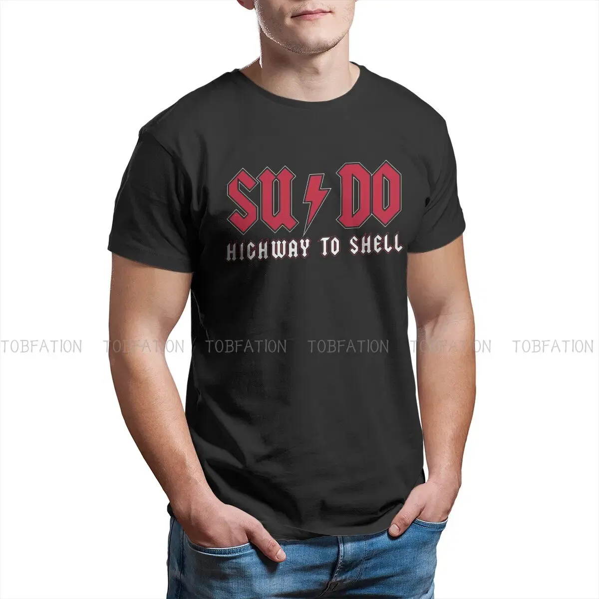 Color: black, Size: XXXL - Highway to Shell Hip Hop TShirt Linux Operating System Tux Penguin Style Tops Leisure T Shirt Men Tee SpecialPolyester