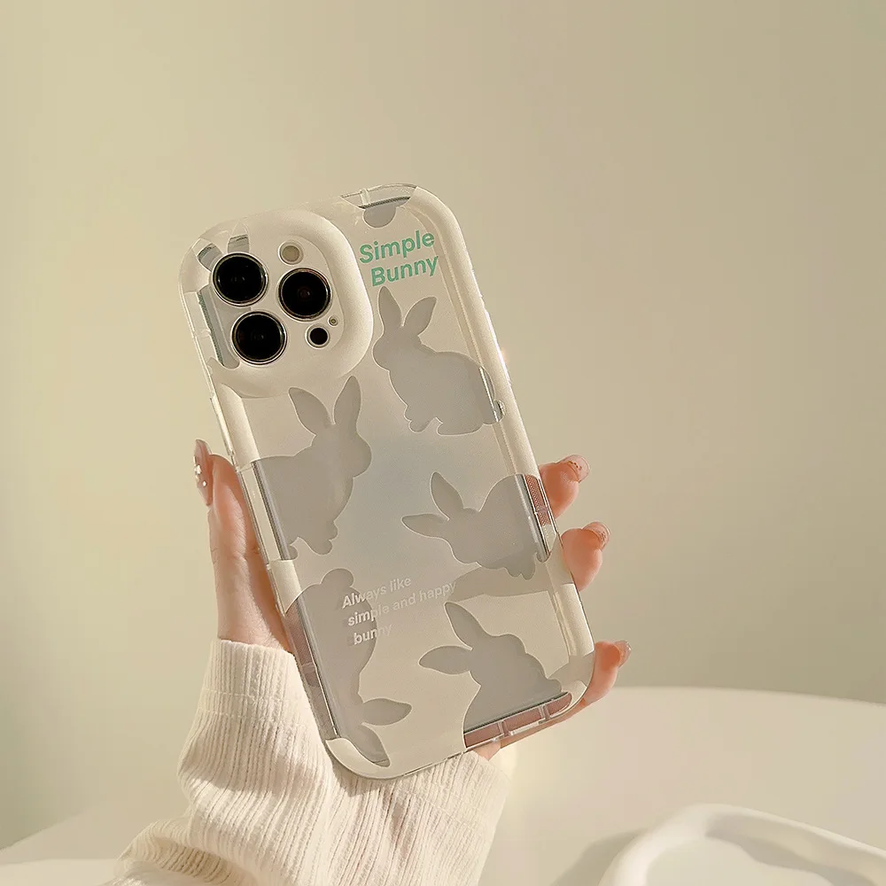 Color: black, Compatible-Phone Models: For Samsung Galaxy S20 FE - Cute Cartoon Bunny Print Phone Case for Samsung Galaxy 24 23 22 21 20 Plus Ultra FE A73 A72 A71 A52 A51 A32 Note 20 Airbag Funda
