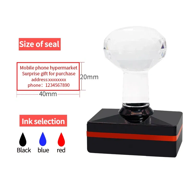 Color: WHITE - Personalized Logo Self inking Stamp Customized Photosensitive ink Stamp Your design picture