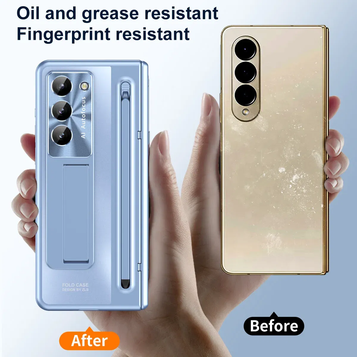 Color: Brown, Bundle: Case & Strap, Material: Canvas - For Samsung Galaxy Z Fold 4 5 Case With S Pen Stand & Hinge Cover Screen Protector All-inclusive Anti-drop For Z Fold5 Fold4