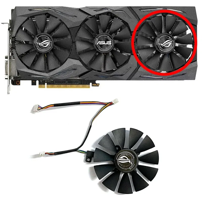 Color: Red - 87mm 6pin T129215SU GTX1060 1070 1080 GPU Cooler For ASUS Strix GTX 1060 OC 1080 1070 1080Ti RX 480 Graphics Card Fan Cooler