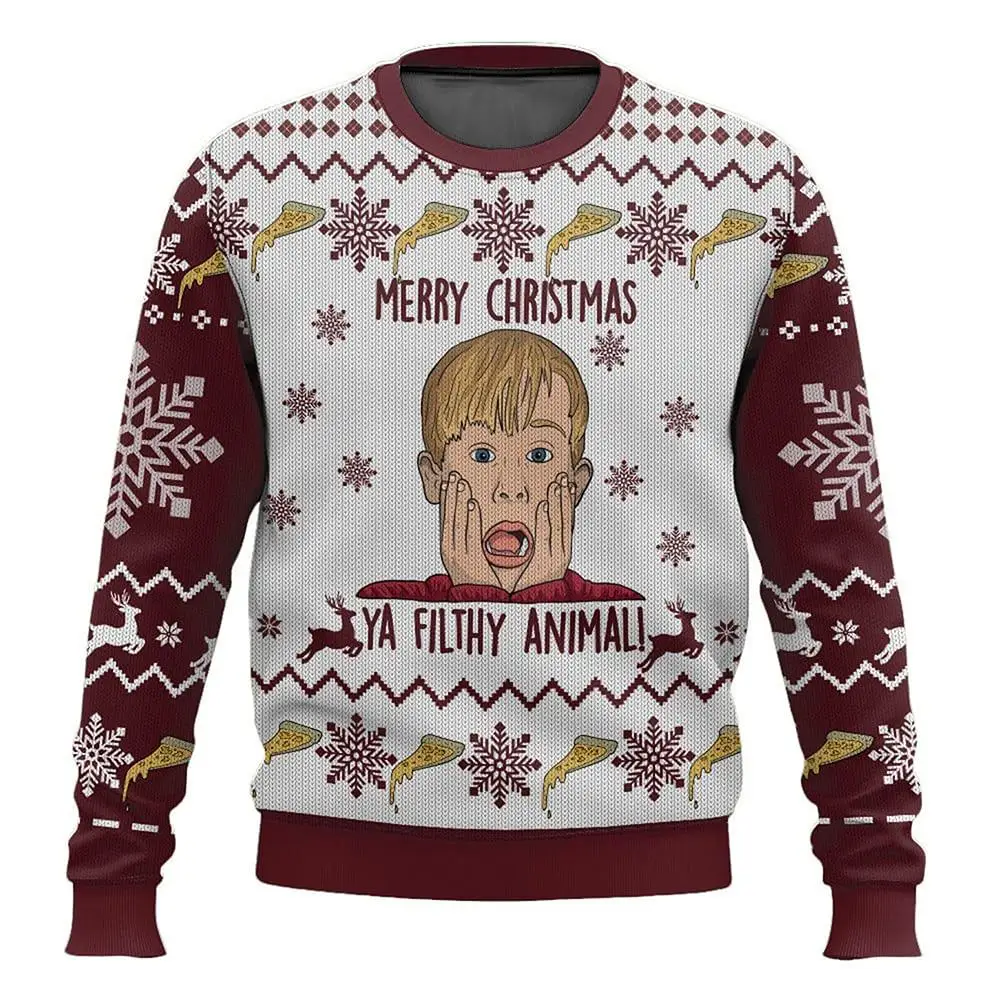 Color: green, Size: XS - New Style Sweatshirt For Spending Christmas Alone At Home Ugly Christmas Pullover 2026 Fashionable Casual Couple Sweatshirts