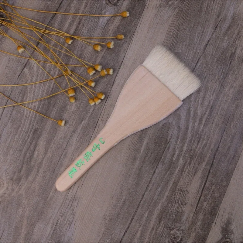 Color: PURPLE - Goat Hair Paint Brush Ceramic Pottery Painting with Handle Drawing Brush for Teacher Students Painting Course Teaching