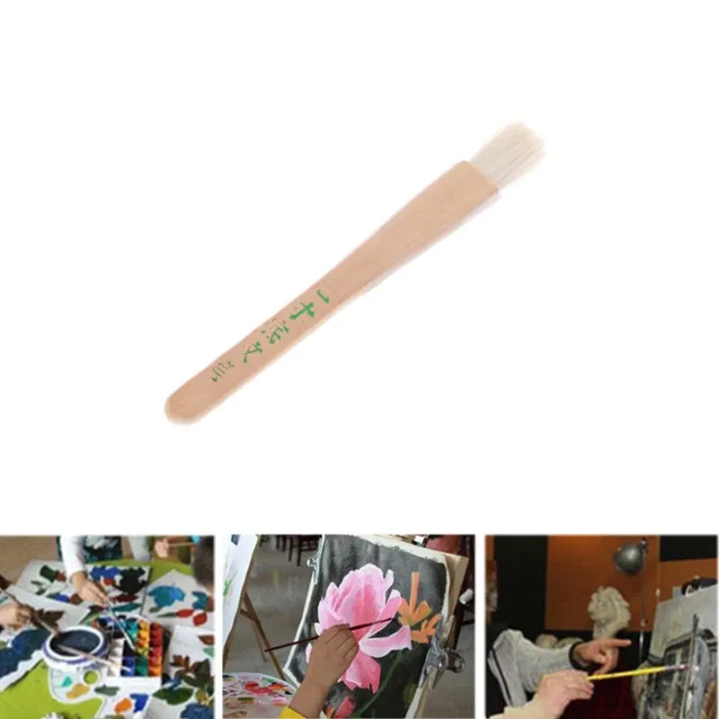 Color: PURPLE - Goat Hair Paint Brush Ceramic Pottery Painting with Handle Drawing Brush for Teacher Students Painting Course Teaching