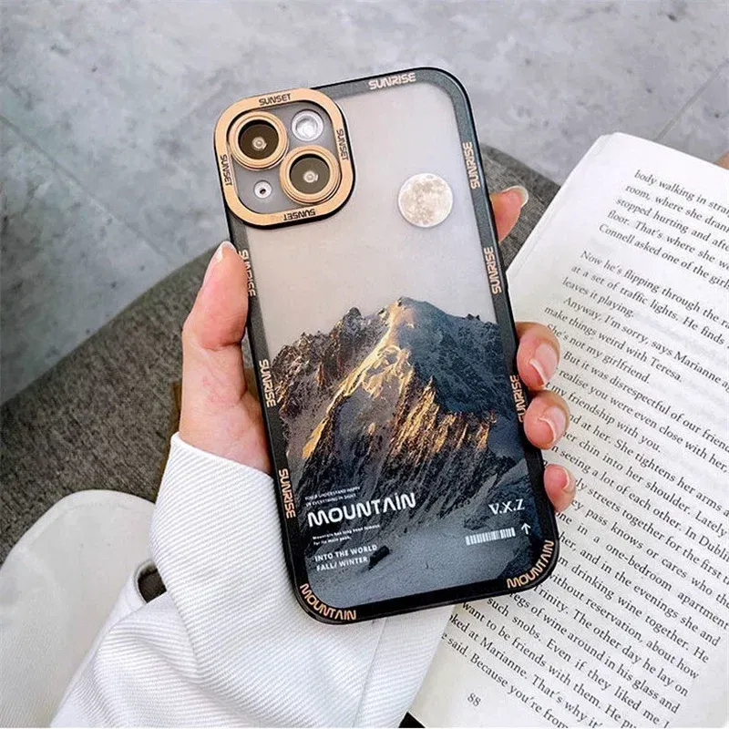 Color: SKY BLUE, Material: ABS - Retro INS Sunset Sky Clouds Moon Pattern Case For Samsung Galaxy S10 S20 S21 S22 S23 S24 FE Plus Ultra Note 20 Shockproof Cover