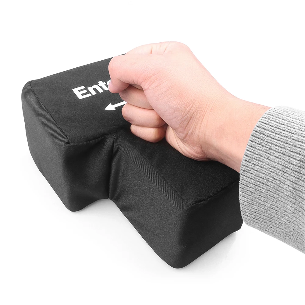 Color: black - Decompression Computer Big Enter Key USB Keyboard Vent Button Pillow Accessories