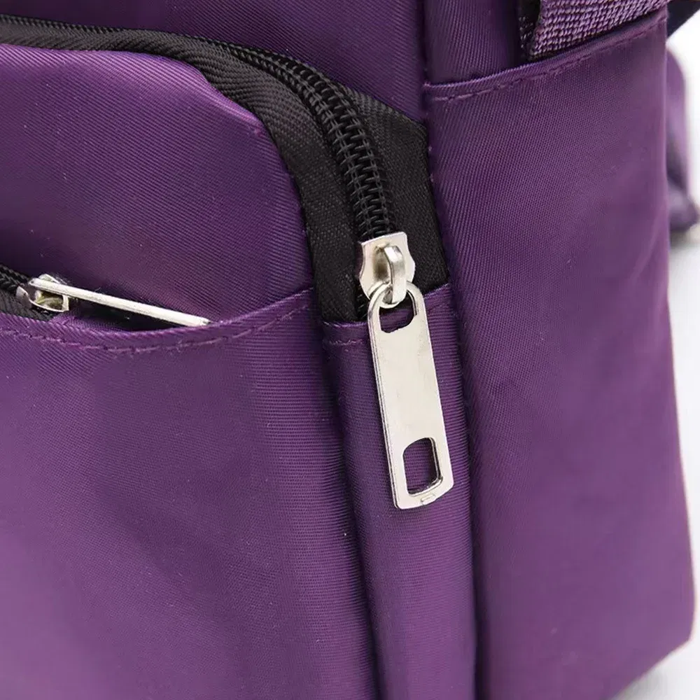 Color: Lavender - Purple One Shoulder Crossbody Bag Portable Commuting Large Capacity Simplicity Storage Bag Garland Letter Series Print Pattern
