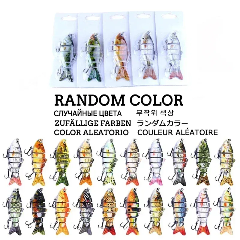 Color: Yellow, Size: 150mm - 6 Segment Multi Jointed Fishing Lure Sinking 10cm/17.5g Swimbait Artificial Wobblers Crankbait Hard Bait Pesca Tackle 5/3/1Pcs