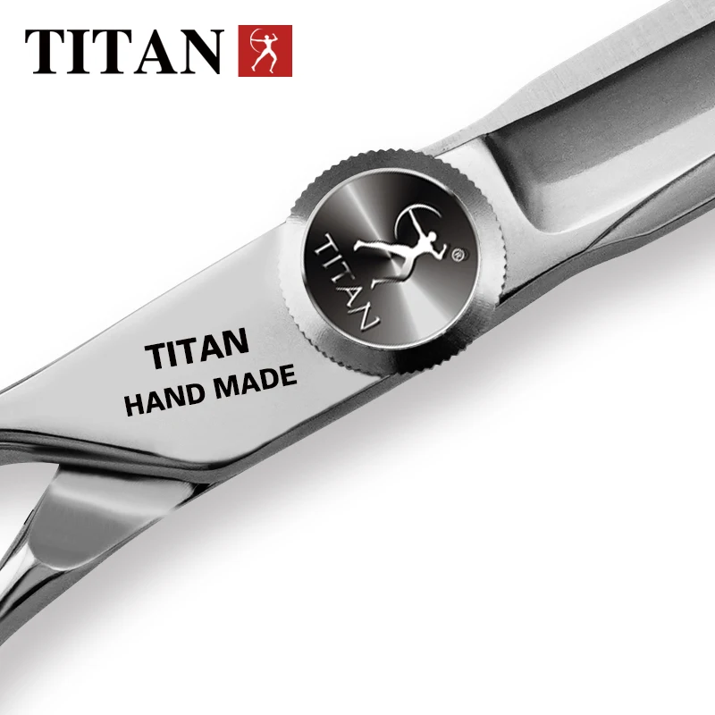 Color: Red - Titan professional 6.0inch left handed  cutting scissors shears barber scissors hairdressing scissors