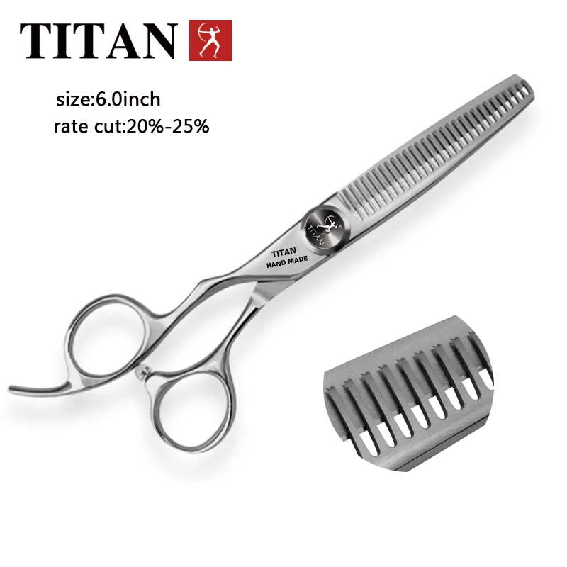 Color: Red - Titan professional 6.0inch left handed  cutting scissors shears barber scissors hairdressing scissors