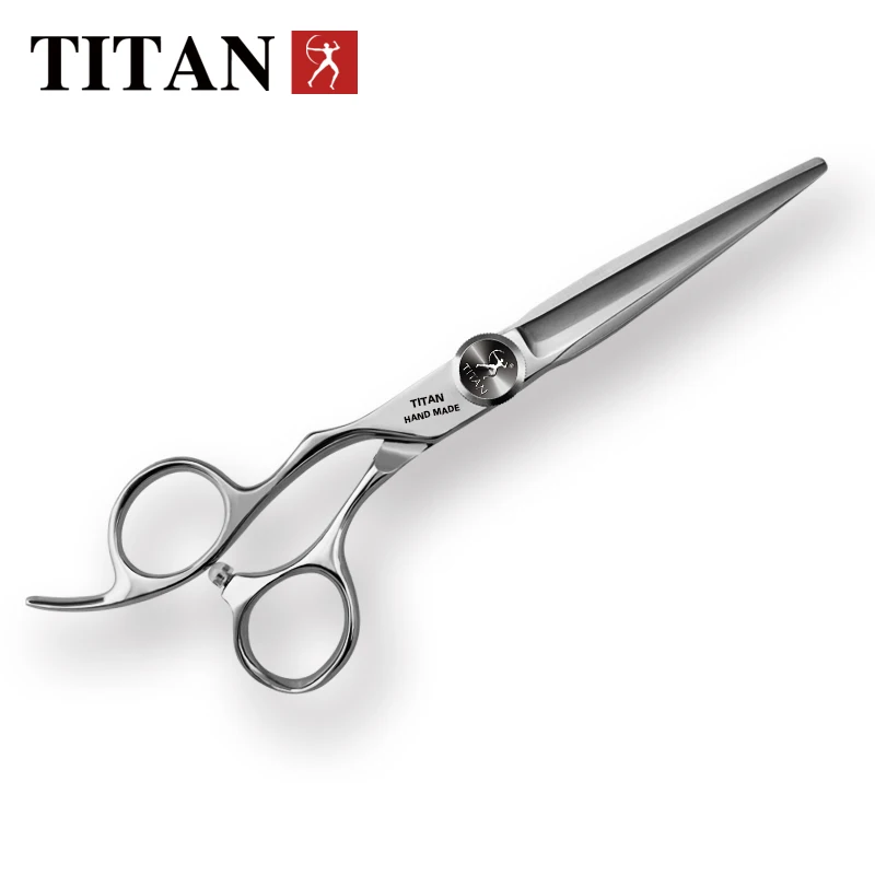 Color: Red - Titan professional 6.0inch left handed  cutting scissors shears barber scissors hairdressing scissors