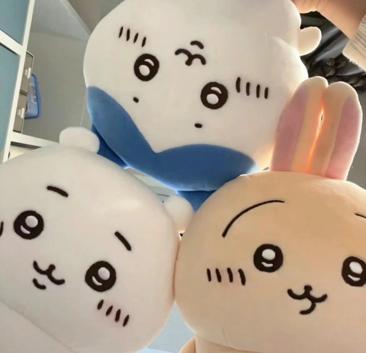 Color: WHITE - 10CM Chiikawa Pajama Plush Pendant Keychain Cartoon Usagi Hachiware Usachi Doll Pendant Keychains Chiikawa Plush Doll Toys Gifts