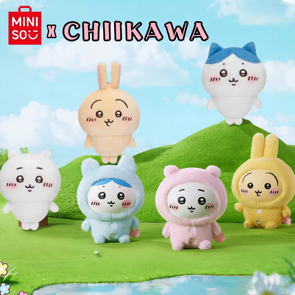Color: WHITE - 10CM Chiikawa Pajama Plush Pendant Keychain Cartoon Usagi Hachiware Usachi Doll Pendant Keychains Chiikawa Plush Doll Toys Gifts