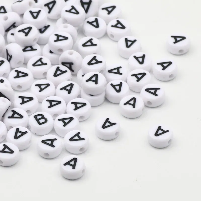 Color: Lavender, Item Diameter: 2mm - 50/100pcs/lot 7x4mm White Round A-Z Alphabet Letter Acrylic Loose Spacer Beads for Jewelry Making Diy Bracelet Accessories