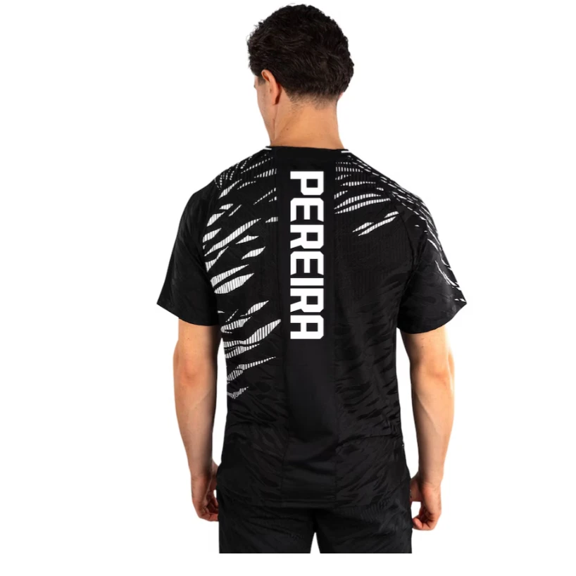 Color: black, Size: L - 2025 New quick-drying tops for Summer  Men's UFC Fusion by Venum Black/Gold Alex Pereira Authentic Fight Night Champion Walkout