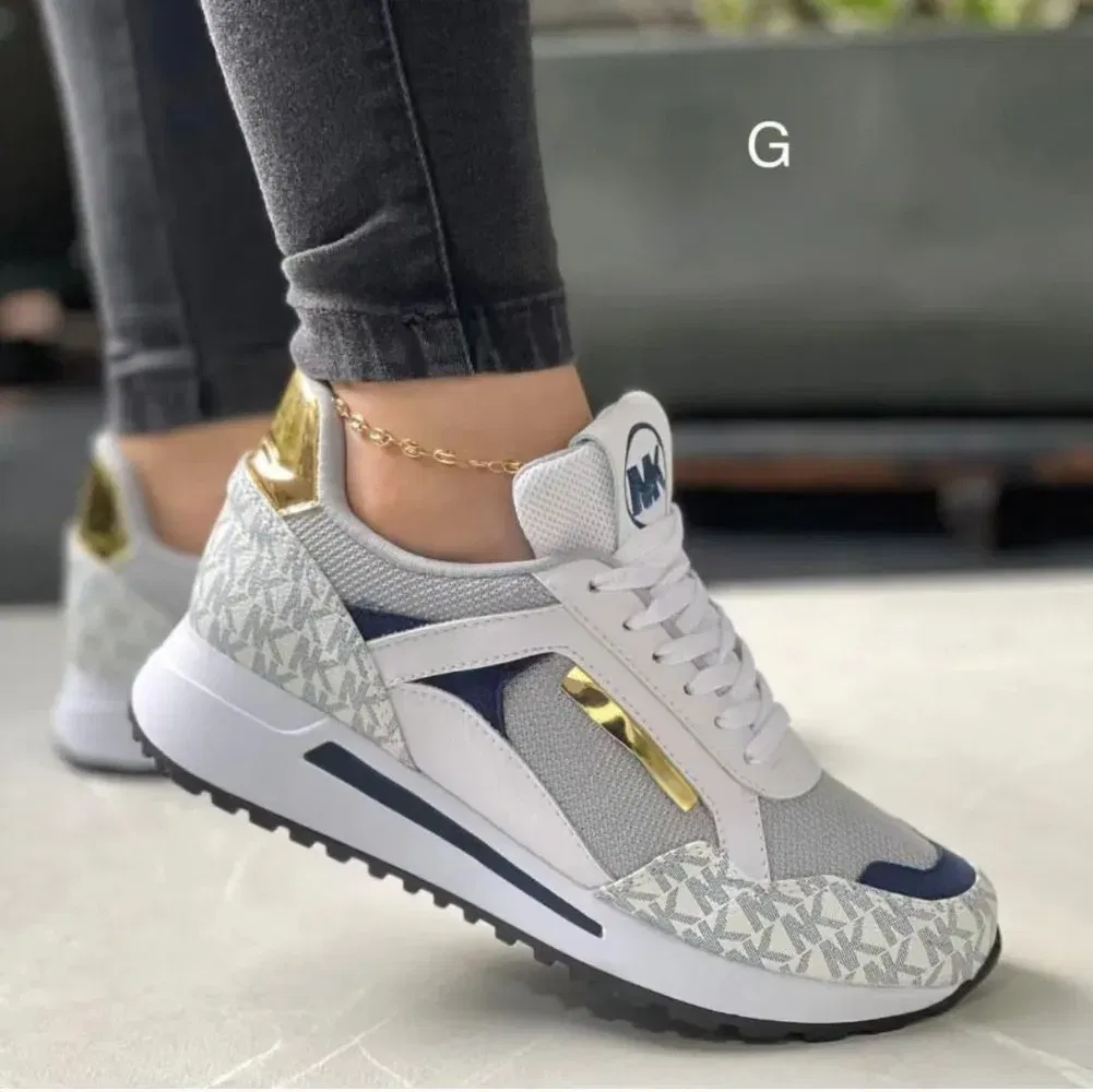 Color: GRAY, Shoe Size: 42 - 2024  Women Shoes Spring New Fashion Wedges Casual Sneakers Female Platform Black White Women's Vulcanize Shoes