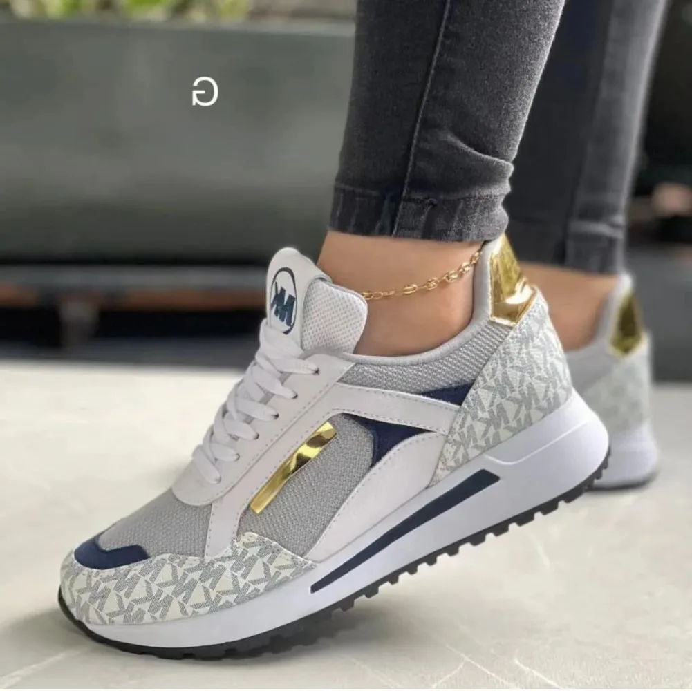 Color: GRAY, Shoe Size: 42 - 2024  Women Shoes Spring New Fashion Wedges Casual Sneakers Female Platform Black White Women's Vulcanize Shoes