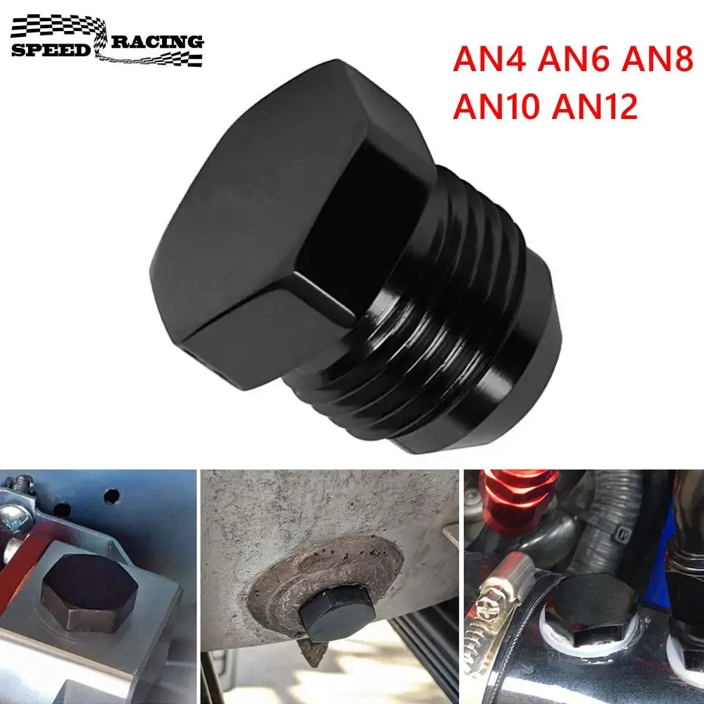 Color: black, Ships From: CHINA - AN4 AN6 AN8 AN10 AN12 Aluminum Male Flare Thread Hexagon Head Blanking Plugs Fitting Hex Cap Lock Hose Fitting Adapters Anodized