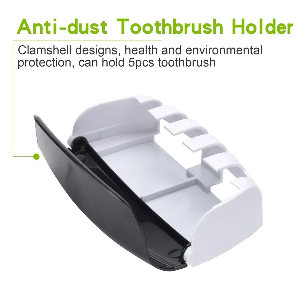 Color: Orange, Ships From: CHINA - Toothbrush Holder Automatic Toothpaste Dispenser Set Dustproof Sticky Suction Wall Mounted Toothpaste Squeezer Bathroom Holder