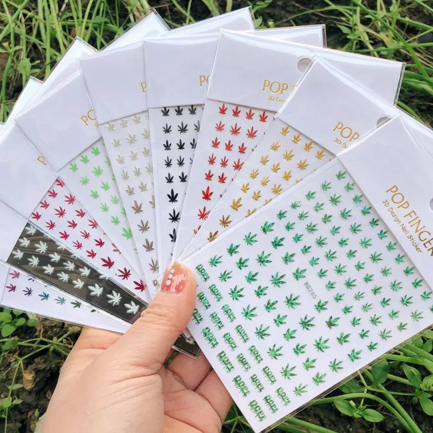 Color: Nickel-Free White - 1PCS New English Alphabet Nail Stickers Multi-Color Laser Reflective Nail Slider Art Cool Text Nail Kit