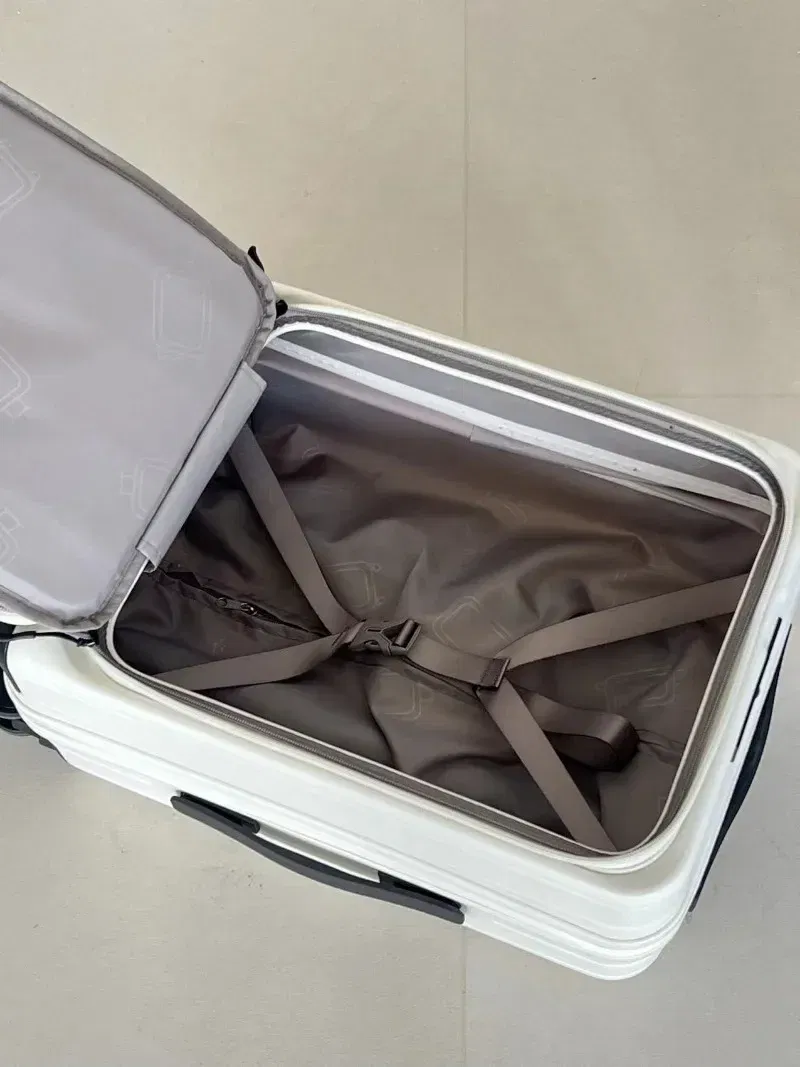 Color: Blue, Luggage Size: 13Inches 325mm, Ships From: CHINA - 2025 New 20-inch PC Hard Shell Lightweight Roller Travel Expandable Multifunctional Front Opening Suitcase Cabin Trolley Case