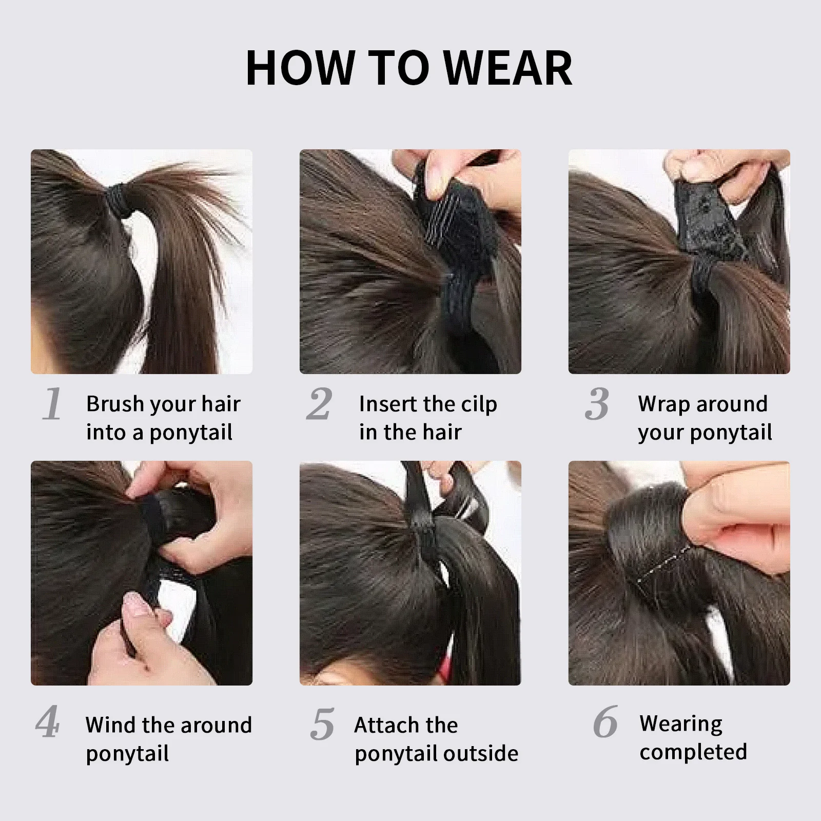 Color: T4/27/30 - Synthetic Hair Chip-in Hair Extension Pony Tail Wig Heat-Resistant Straight Hair With Ponytail Wig 20Inch Long Black Brown Ombr3