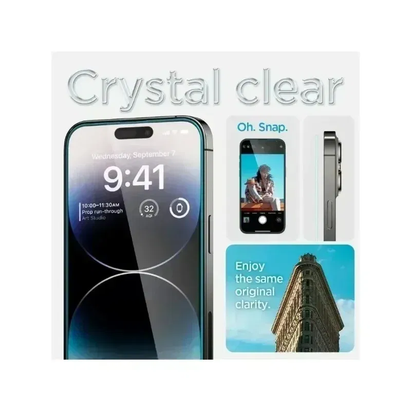 Color: Silver - BX -Sp-gen tempered glass ForIPhone 15 Pro Max/15/16 Pro Max s24 ultra GLAS.tR EZ Fit Auto Tray HD for iPhone Screen Protector