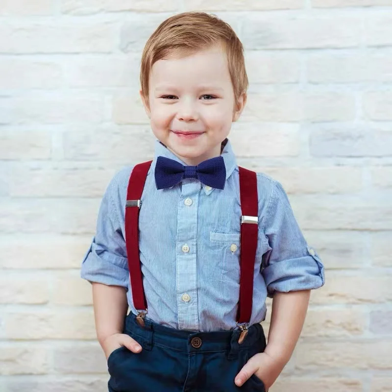 Color: pink - Korean Formal Dress Dots Bow Ties For Kids Business Bowknot Bridegroom Best Man Bowties Polka Dot Butterfly Cute Neckties Gift