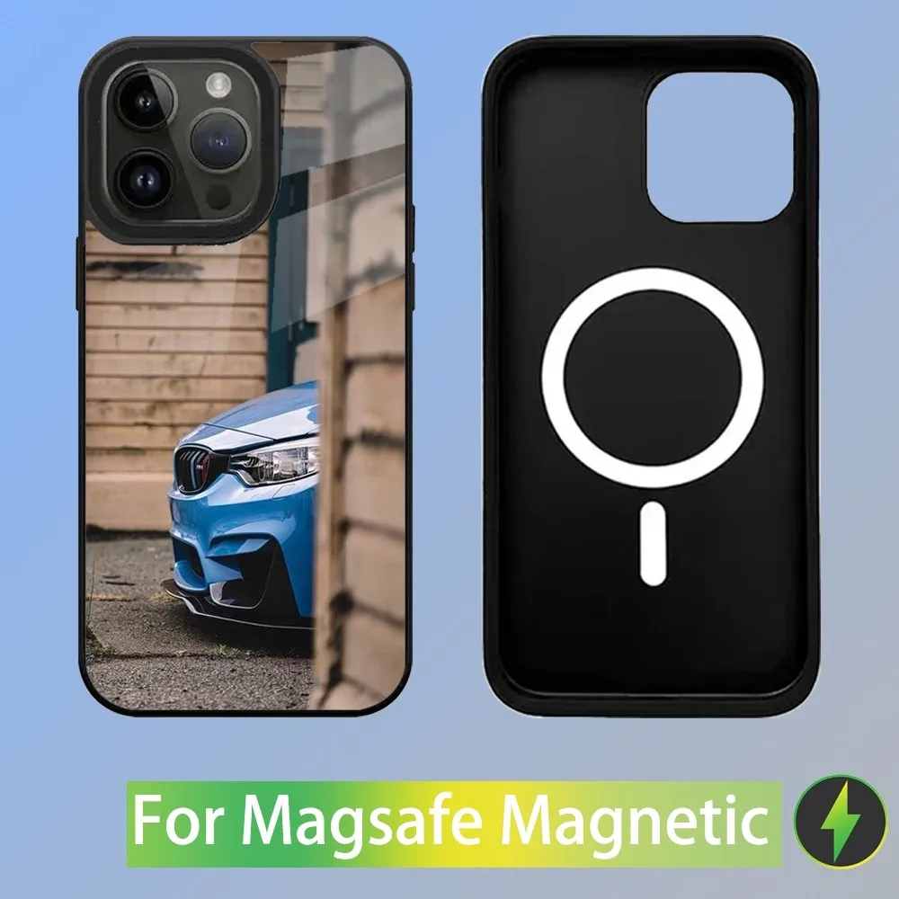 Color: Gold, Material: Silicon - Cool Sport Car B-BMW Phone Case For iPhone 16,15,14,13,12,11,Plus,Pro,Max Mini Magsafe Magnetic Wireless Charging