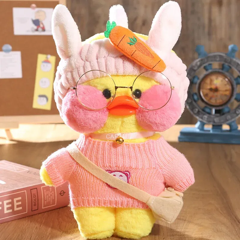 Color: Clear, Height: 11cm-30cm - 30cm Cute LaLafanfan Cafe Duck Plush Toy Kawaii LaLafanfan Duck Doll Soft Stuffed Animal Plush Pillow Birthday Gifts for Kids