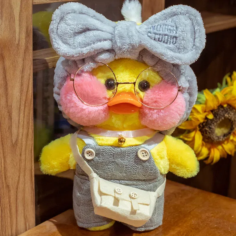 Color: Clear, Height: 11cm-30cm - 30cm Cute LaLafanfan Cafe Duck Plush Toy Kawaii LaLafanfan Duck Doll Soft Stuffed Animal Plush Pillow Birthday Gifts for Kids