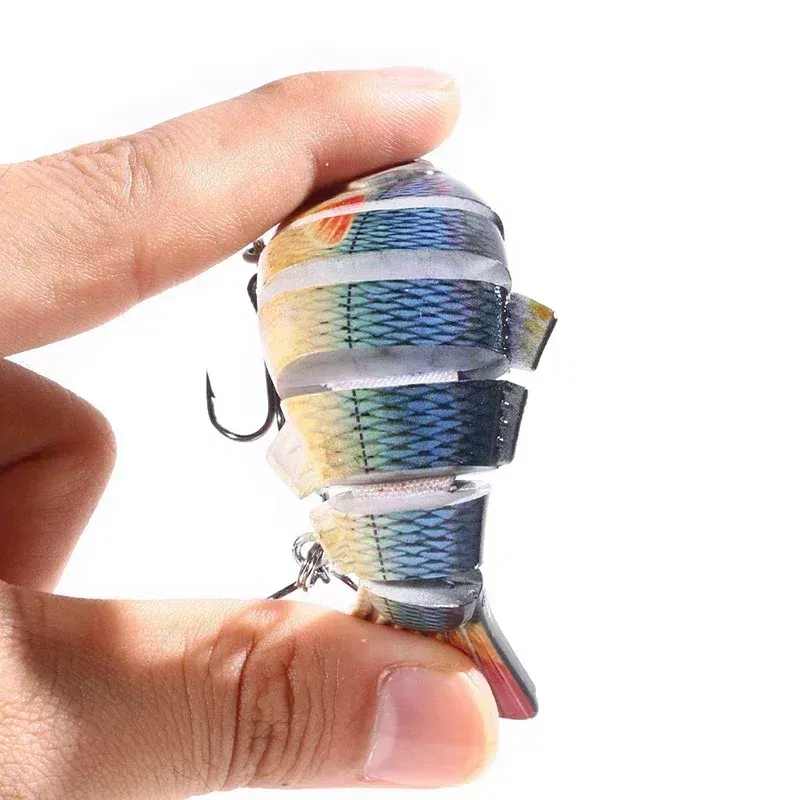 Color: Red, Size: 40mm - 6 Segment Multi Jointed Fishing Lure Sinking 10cm/17.5g Swimbait Artificial Wobblers Crankbait Hard Bait Pesca Tackle 5/3/1Pcs