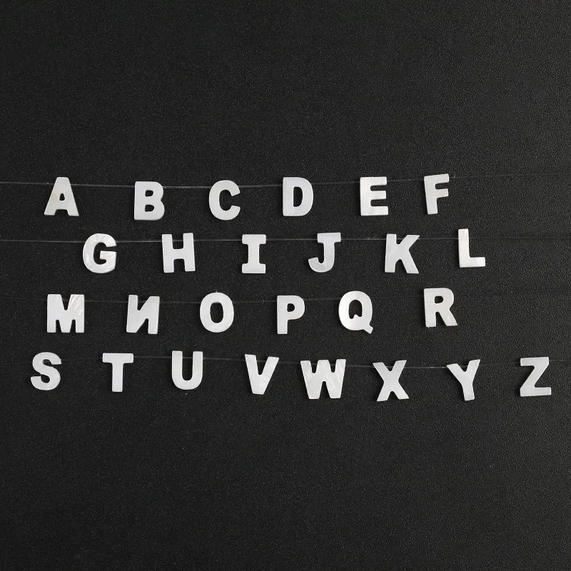 Color: Yellow - Trend DIY Handmade Vertical Capital Letter Pendant Beads Jewelry Making Accessories Necklace Bracelet Letras Materiales