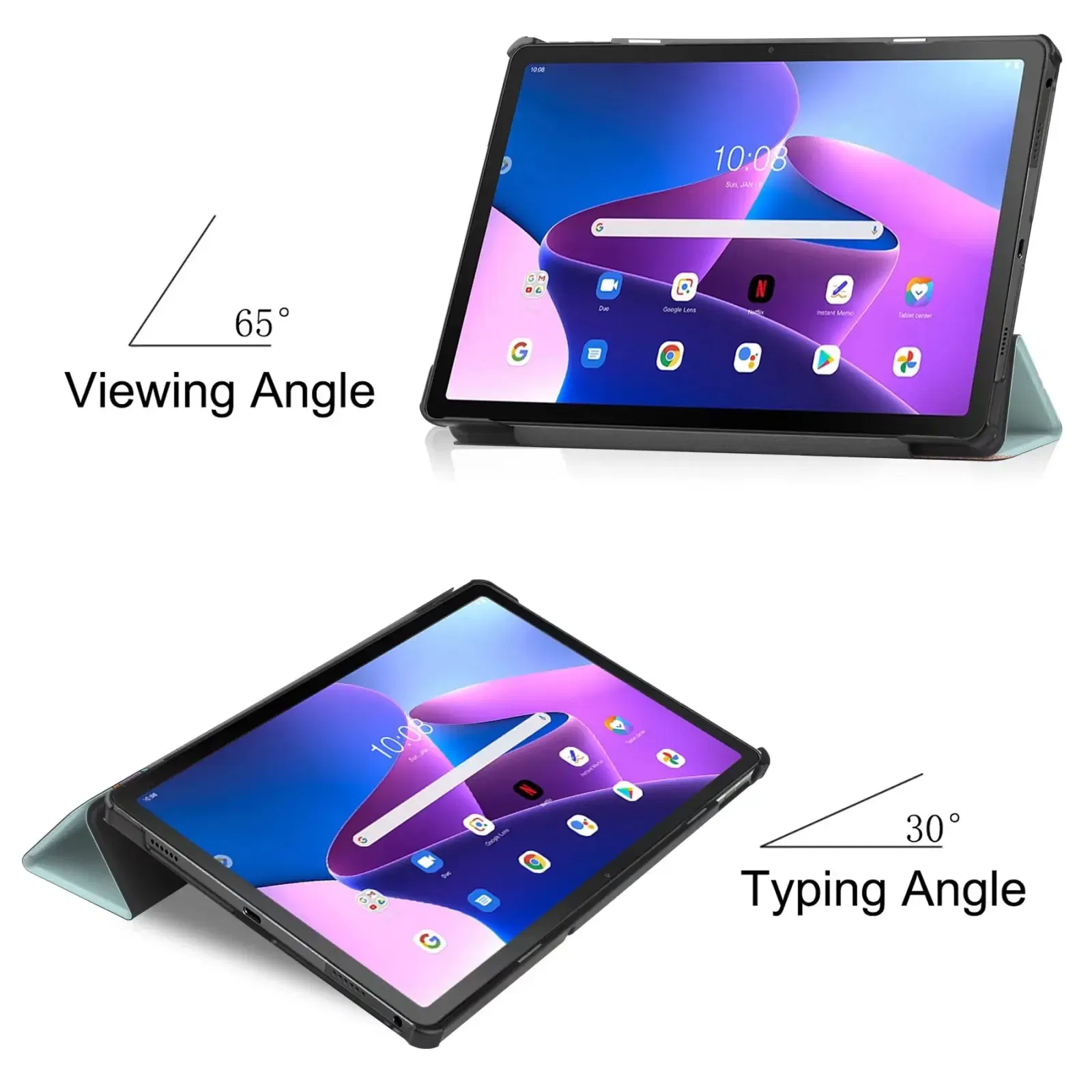 Color: camel, Size: eleven, Ships From: CHINA - For Lenovo Tab M10 HD 2nd Gen Case TB-X306F X306X Tri-Fold Stand Wake/Sleep Magnetic Protective Shell  PU Leather Tablet Cover