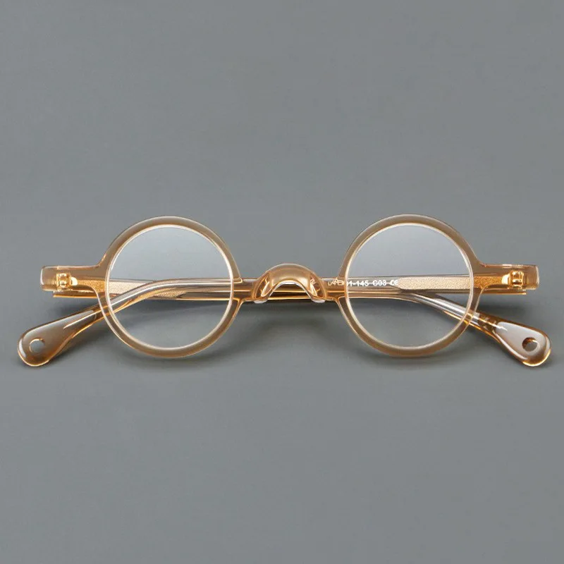 Frame Color: Milky White, Eye Prescription: +400 - VCKA Photochromic Acetate Myopia Glasses Men Retro Small Round Frames Women Custom prescription Anti-Blue  Eyewear -0.5 TO -10