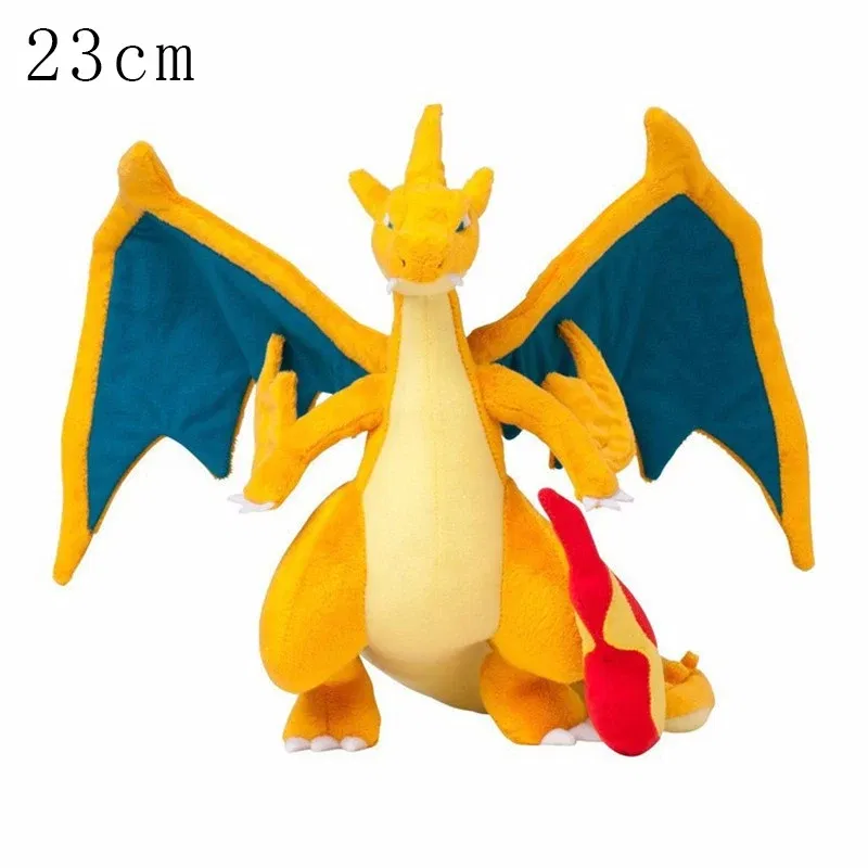 Color: Red - Cute Pokemon Plush Toy Pikachu Rowlet Charizard Larvitar Squirtle Slowpoke Dratini Spinda Soft Stuffed Doll Kids Christmas Gift