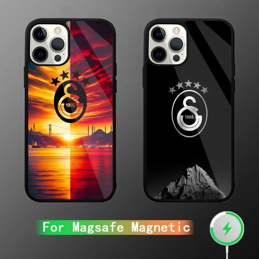 Color: SKY BLUE, Material: CANVAS - G-Galatasaray 1905s Phone Case For iPhone 16,15,14,13,12,11,Plus,Pro,Max Mini Magsafe Magnetic Wireless Charging