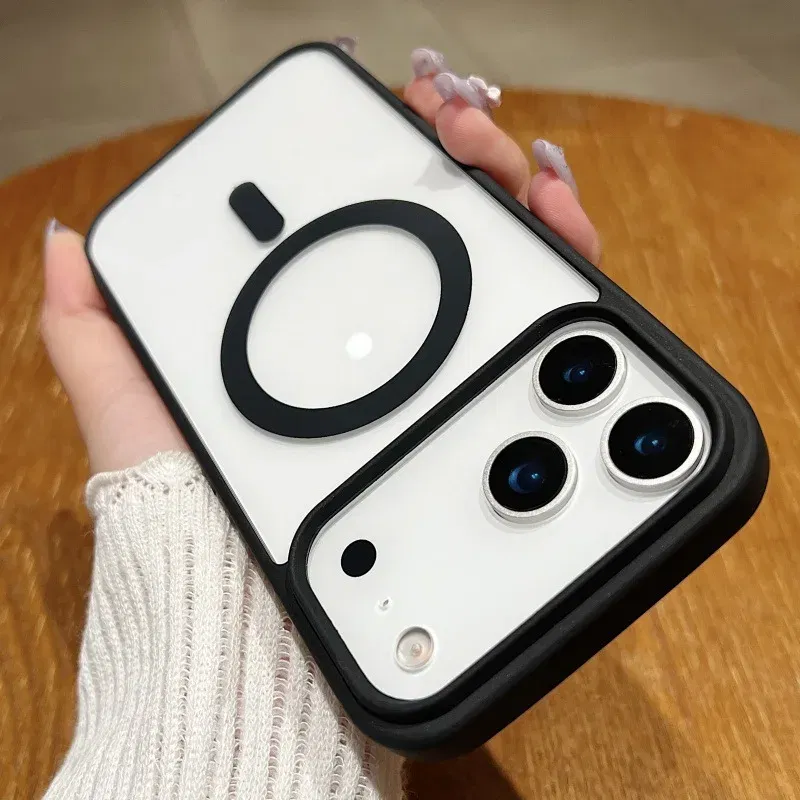 Color: Claret, Material: Cotton - Luxury Shockproof Magsafe Wireless Charge Case for iPhone 17 Air 16 15 14 Plus 13 12 Mini 11 Pro Max Clear Magnetic Bumper Cover