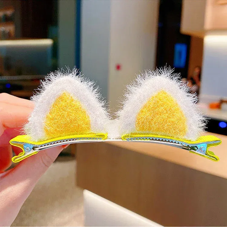 Color: Blue - 2PCS New Plush Cat Ears Hairpins Girls Hair Clips Hair Accessories Women Sweet Cute Barrettes Kids Fashion Headwear Ornaments