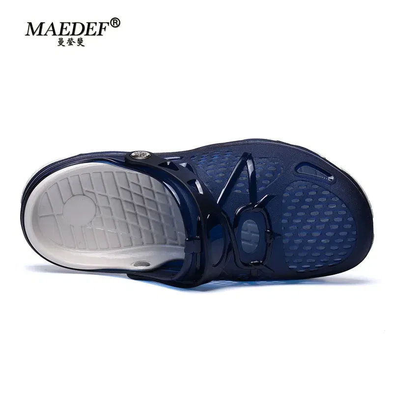 Color: black, Shoe Size: 40 - MAEDEF Fashion Men Slippers Summer Waterproof Beach Slippers Hot Sale Casual House Bathroom Slides Non Slip Outdoor Men's Shoes