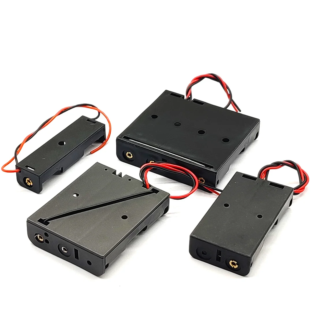 Color: WHITE - AA Battery Holder AA 14500 Size Power Battery Storage Case AA Battery Box 14500 Box Leads With 1 2 3 4 Slots drop shipping