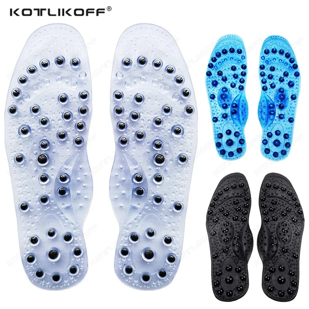 Color: Gold, Shoe Size: 0.5 - Magnetic Therapy Massage Insoles For Shoes Foot Acupressure Enhanced Magnetic Insole Point Therapy Feet Body Detox Insert Pads