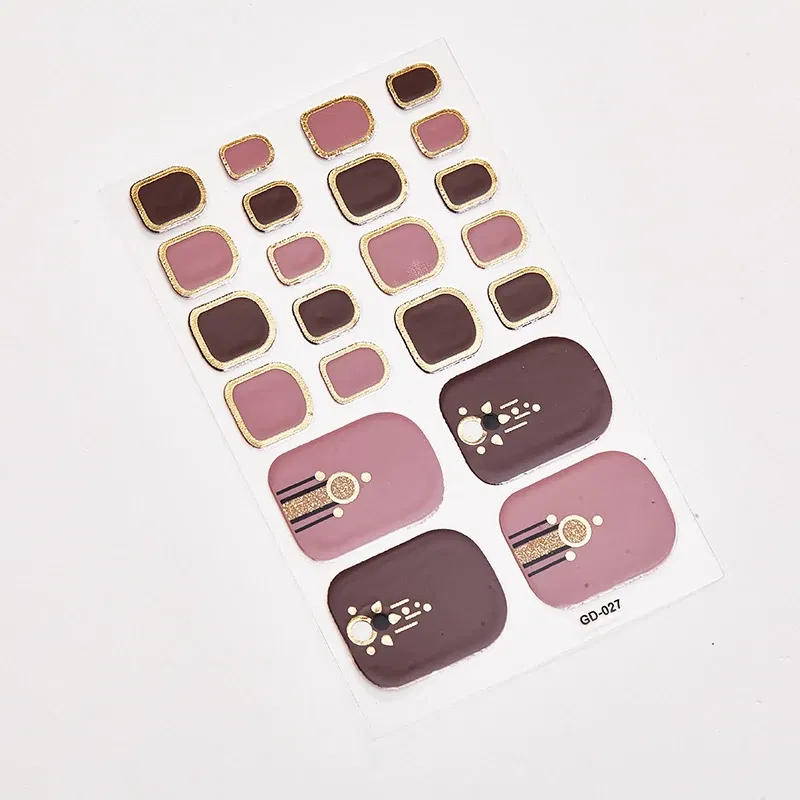 Color: Greyish Brown - 22 Tips/Sheet Nail Tape Loveliness Nail Art Stickers Designed  Nailart Sticker Nail Strips Designer Nail Decals Nailart Shiny